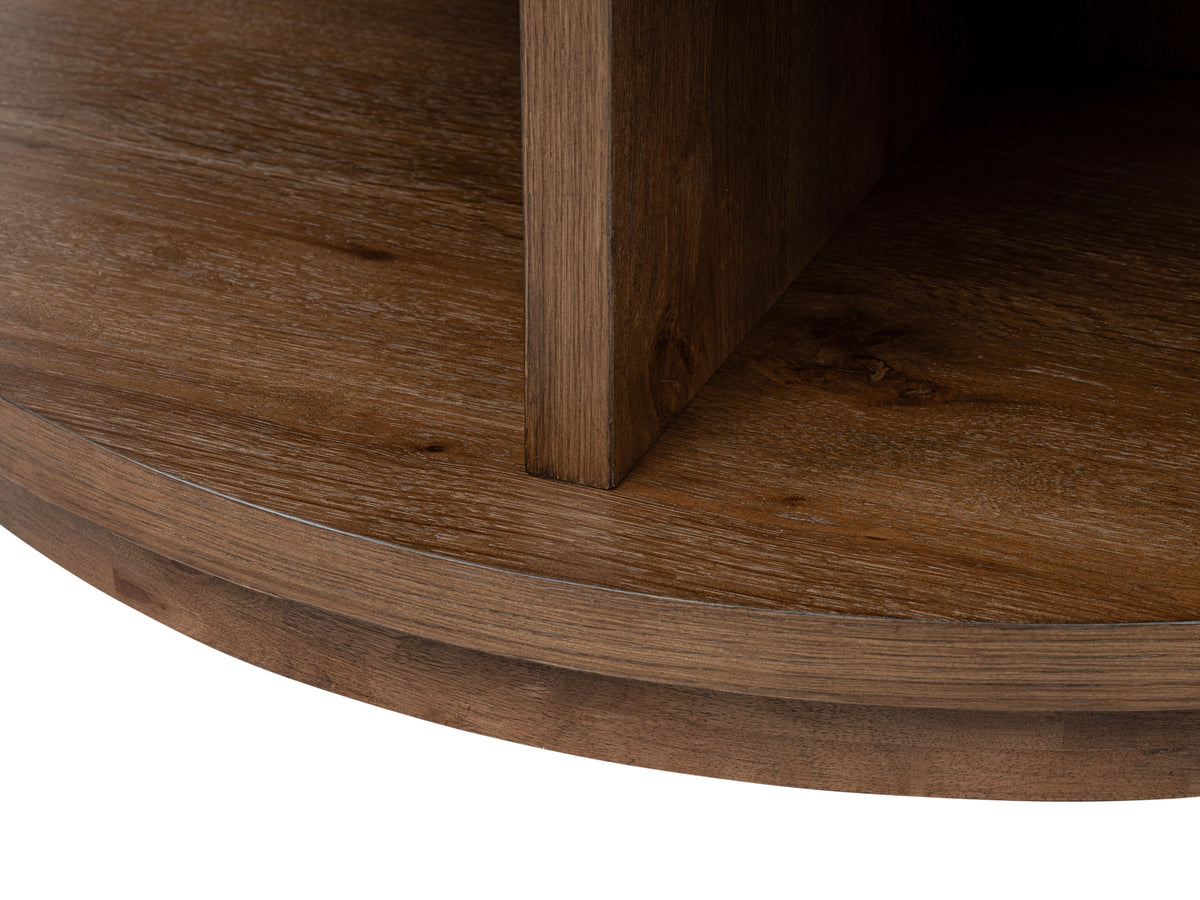 Magnussen Home Oswald Brown Round Cocktail Table With 2 End Tables