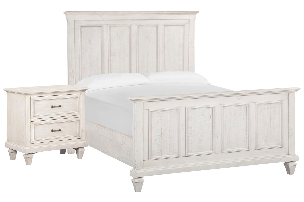 Magnussen Home Newport Alabaster King Panel Bed With Nightstand