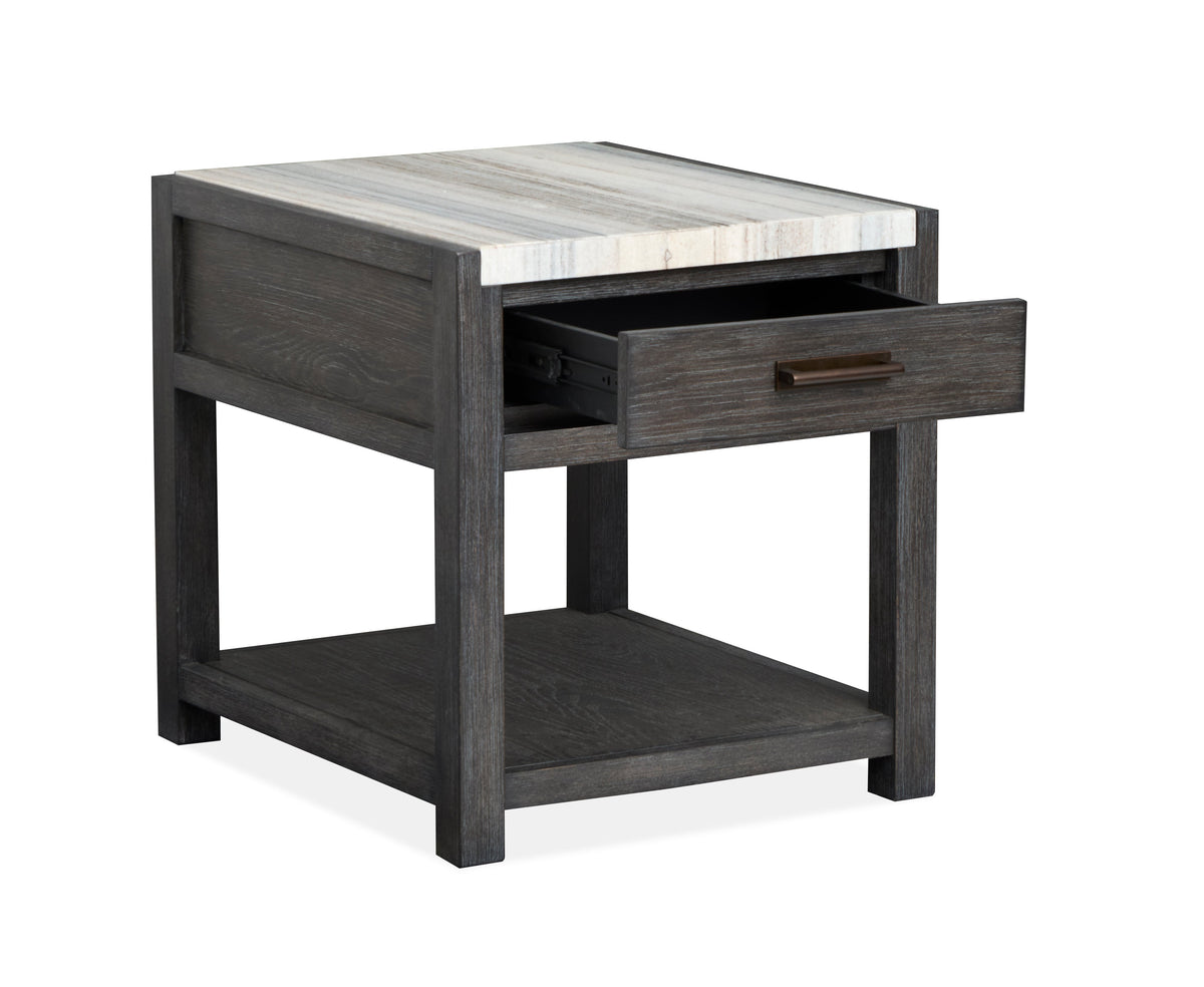 Magnussen Home Plum Creek Ravenwood Black Rectangular Cocktail Table With 2 End Table