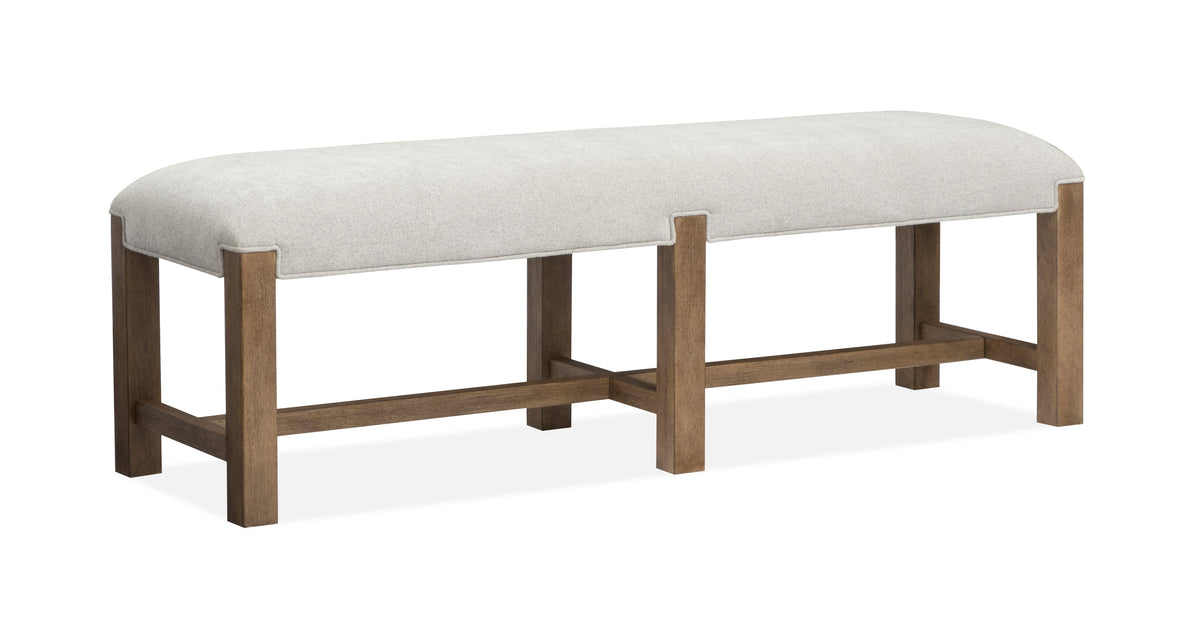 Magnussen Home Plum Creek Sierra Brown Rectangular Dining Table With 2 Upholstered Side Chairs Bench And Server