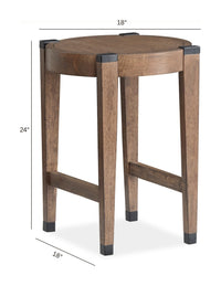 Magnussen Home Kaysen Wallaby And Matte Black Round End Table