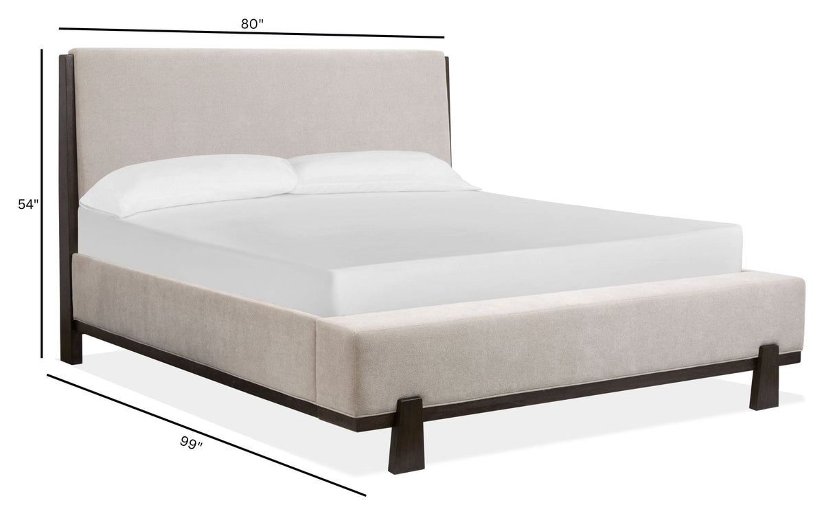 Magnussen Home Tauren Coffee Bean King Upholstered Panel Bed