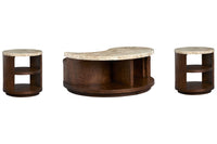 Magnussen Home Mcpherson Burnt Umber Round Cocktail Table With 2 End Table