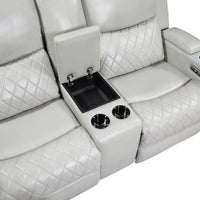 Luna Ice Power Console Loveseat 71" x 39.5" x 42"H