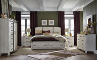Magnussen Home Chesters Mill Alabaster California King Panel Storage Bed