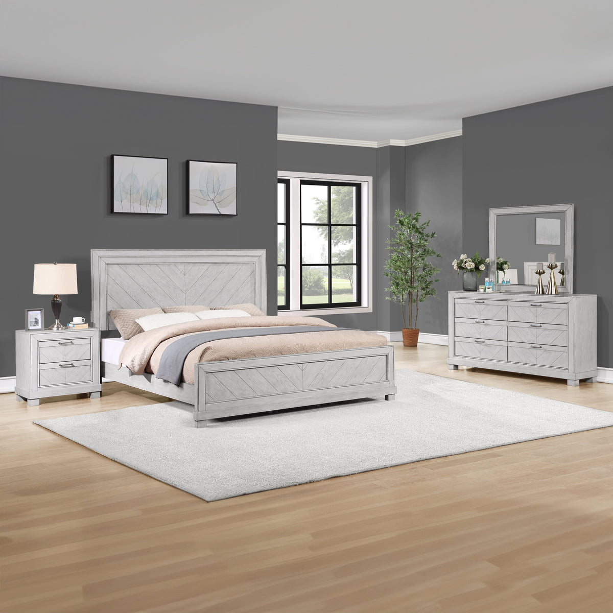 Montana Queen Bed, Gray