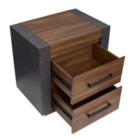 Magnussen Home Jensen Tavern Brown King Panel Bed 2 Nightstands Double Drawer Dresser With Landscape Mirror And Drawer Chest