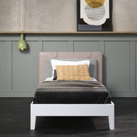 Nix White Solid Wood Platform Bed, Twin