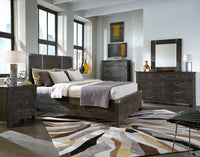 Magnussen Home Abington Weathered Charcoal Queen Panel Storage Bed
