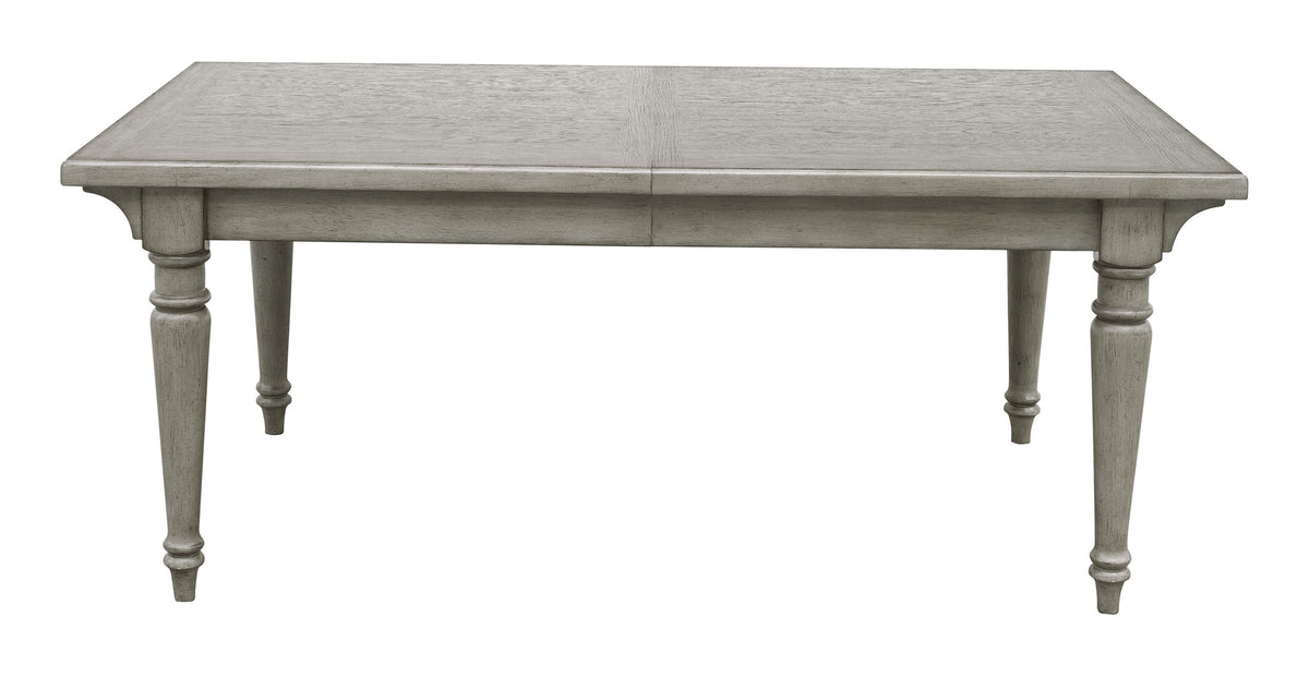 Pulaski Madison Ridge Bluff Grey Farmhouse Leg Dining Table With 4 Side Chairs And Server