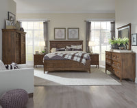 Magnussen Home Bay Creek Toasted Nutmeg California King Panel Storage Bed With 2 Small Nightstands