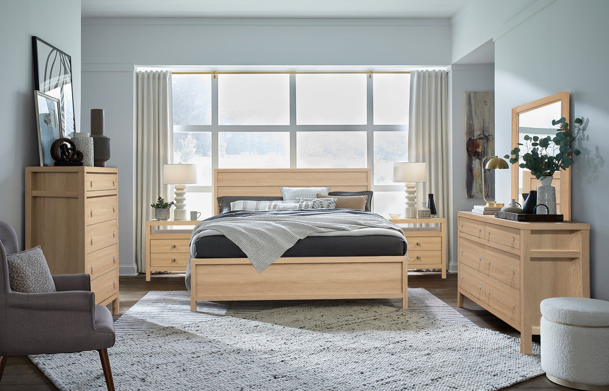 Magnussen Home Merrifield Sandstone Beige King Panel Bed With Nightstand