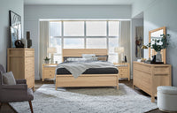 Magnussen Home Merrifield Sandstone Beige King Panel Bed With Nightstand