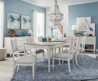 Salt Life Home Echo Isles Sea Pearl And Driftwood Extendable Rectangular Dining Table With 6 Side Chairs And Buffet