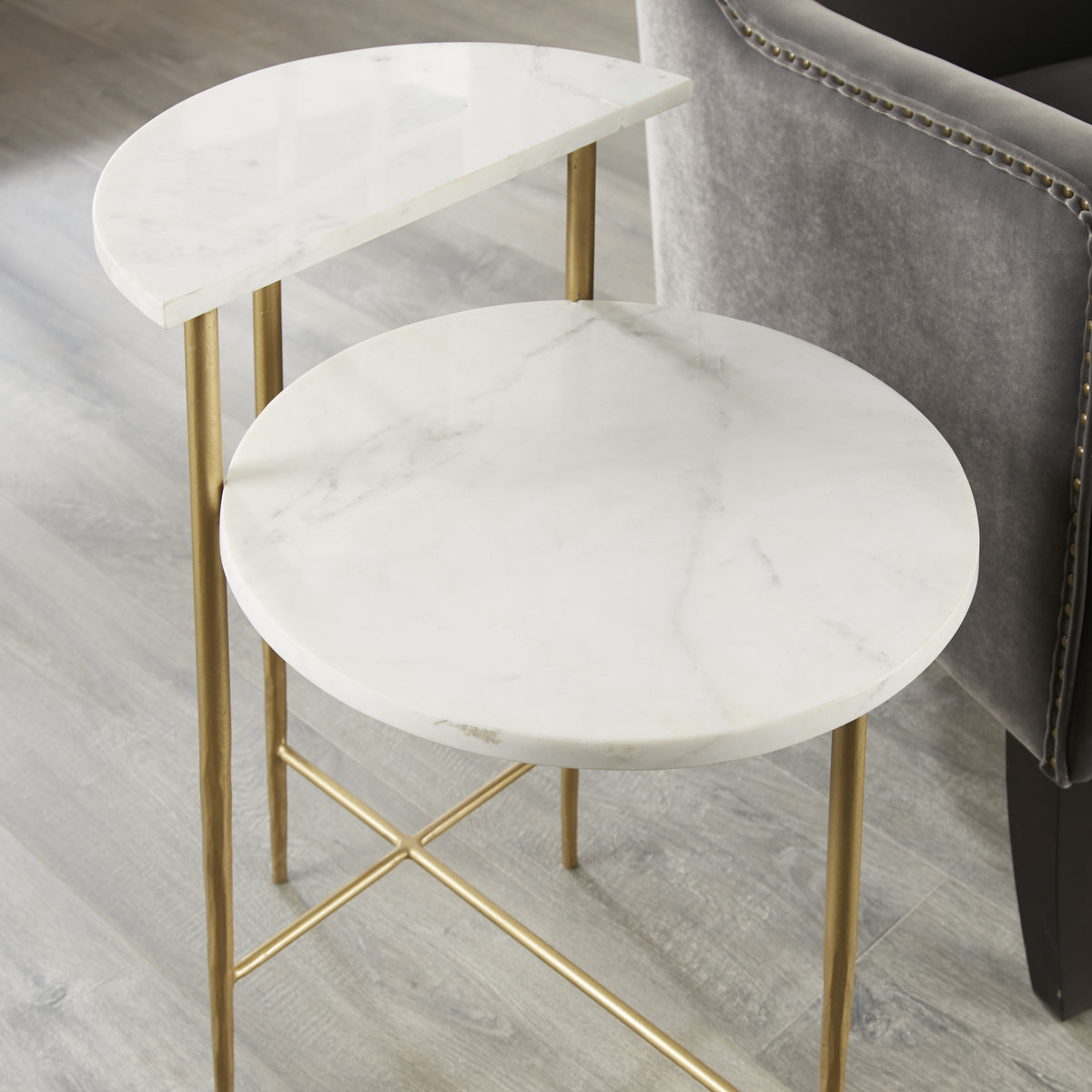 Patna White Marble Top Side