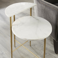 Patna White Marble Top Side