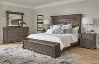 Pulaski Madison Ridge Natural Bark King Bed With Chest Footboard