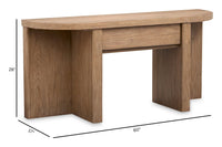 Magnussen Home Hayden Golden Oat Demilune Sofa Table