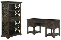 Magnussen Home Bellamy Peppercorn Desk With Bookcase