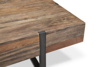 Magnussen Home Prescott Rustic Honey And Distressed Iron Rectangular Cocktail Table With 2 Chairside End Table