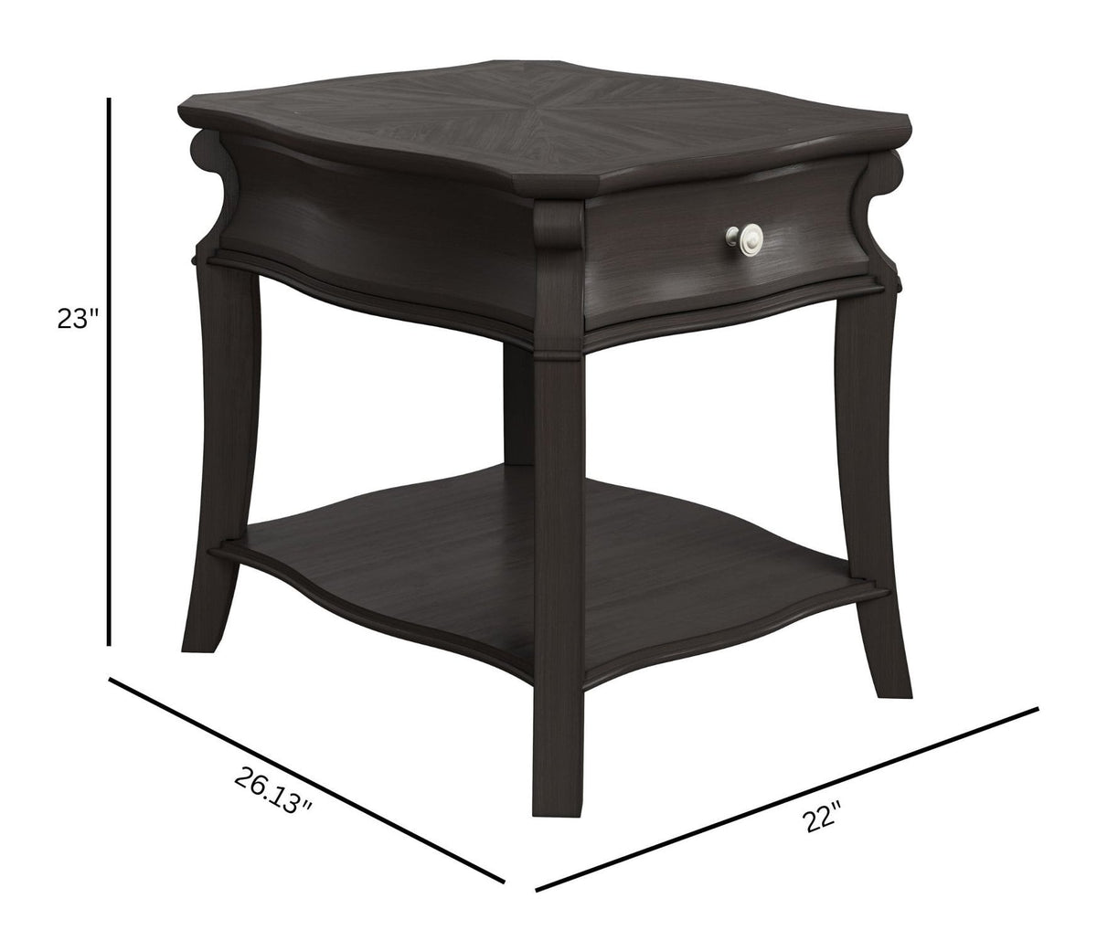 Magnussen Home Francine Warm Charcoal Rectangular End Table