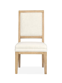 Magnussen Home Coventry Honey Maple Extendable Trestle Dining Table With 6 Upholstered Side Chairs