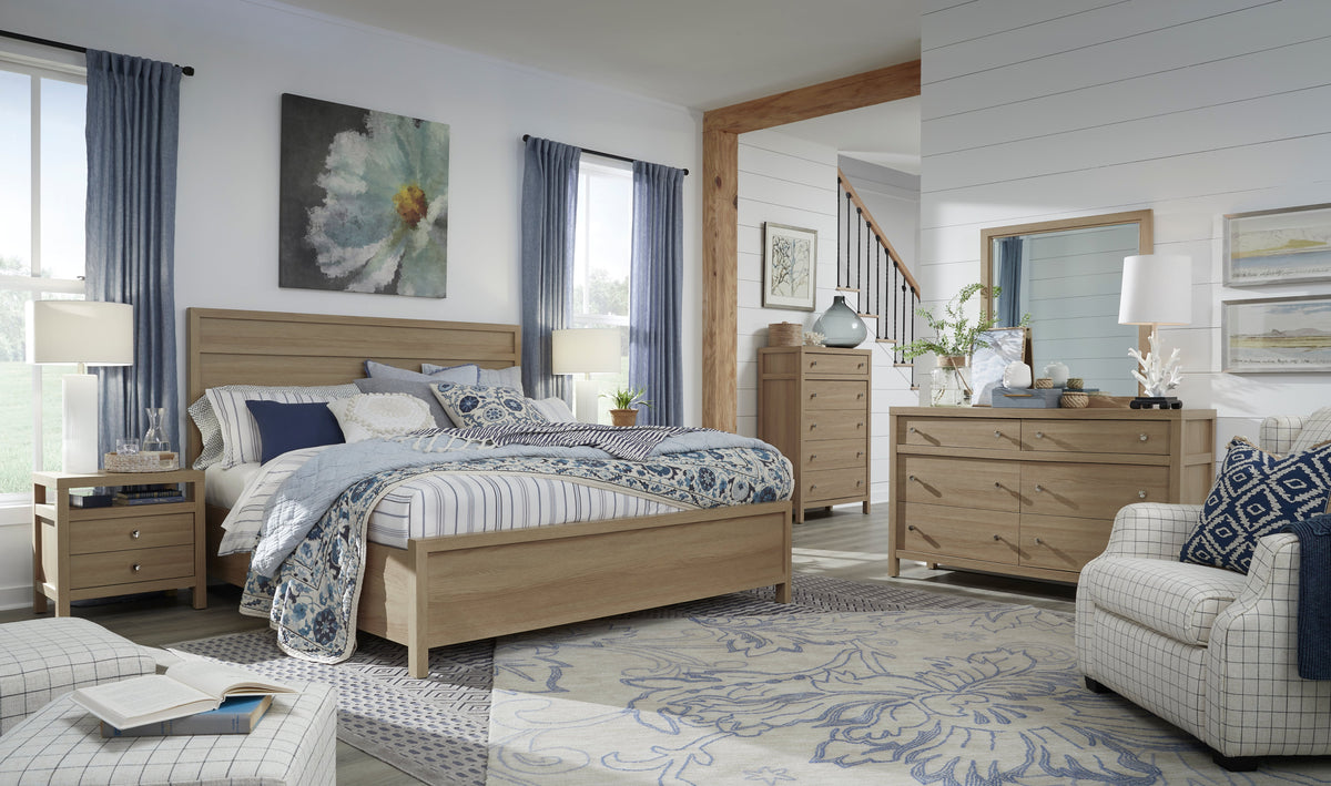Magnussen Home Merrifield Sandstone Beige King Panel Bed With Nightstand
