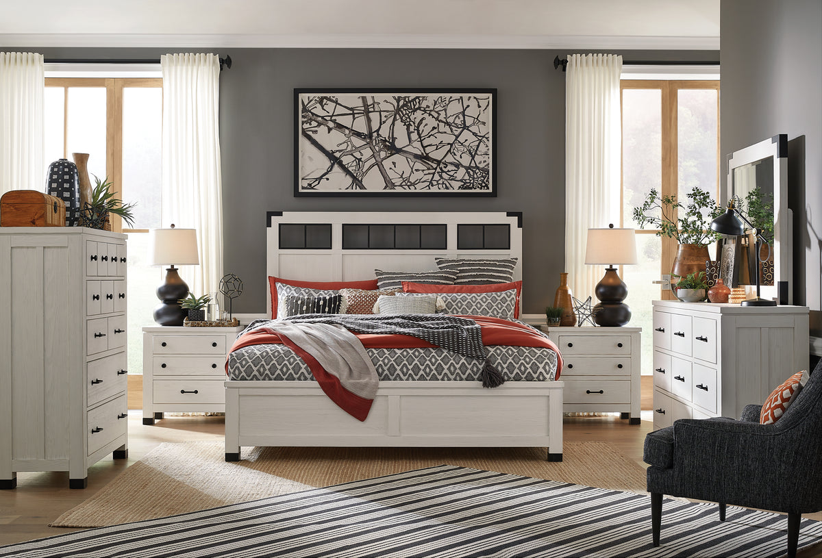 Magnussen Home Harper Springs Silo White Queen Panel Bed
