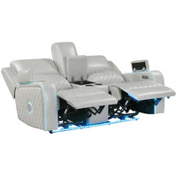 Luna Ice Power Console Loveseat 71" x 39.5" x 42"H