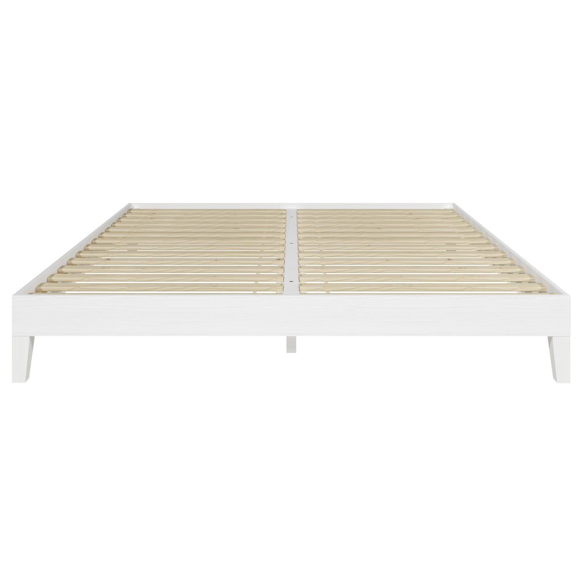 Nix Solid Wood King Platform Bed, White