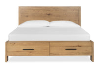 Magnussen Home Davenport Rustic Caramel King Panel Storage Bed With Nightstand
