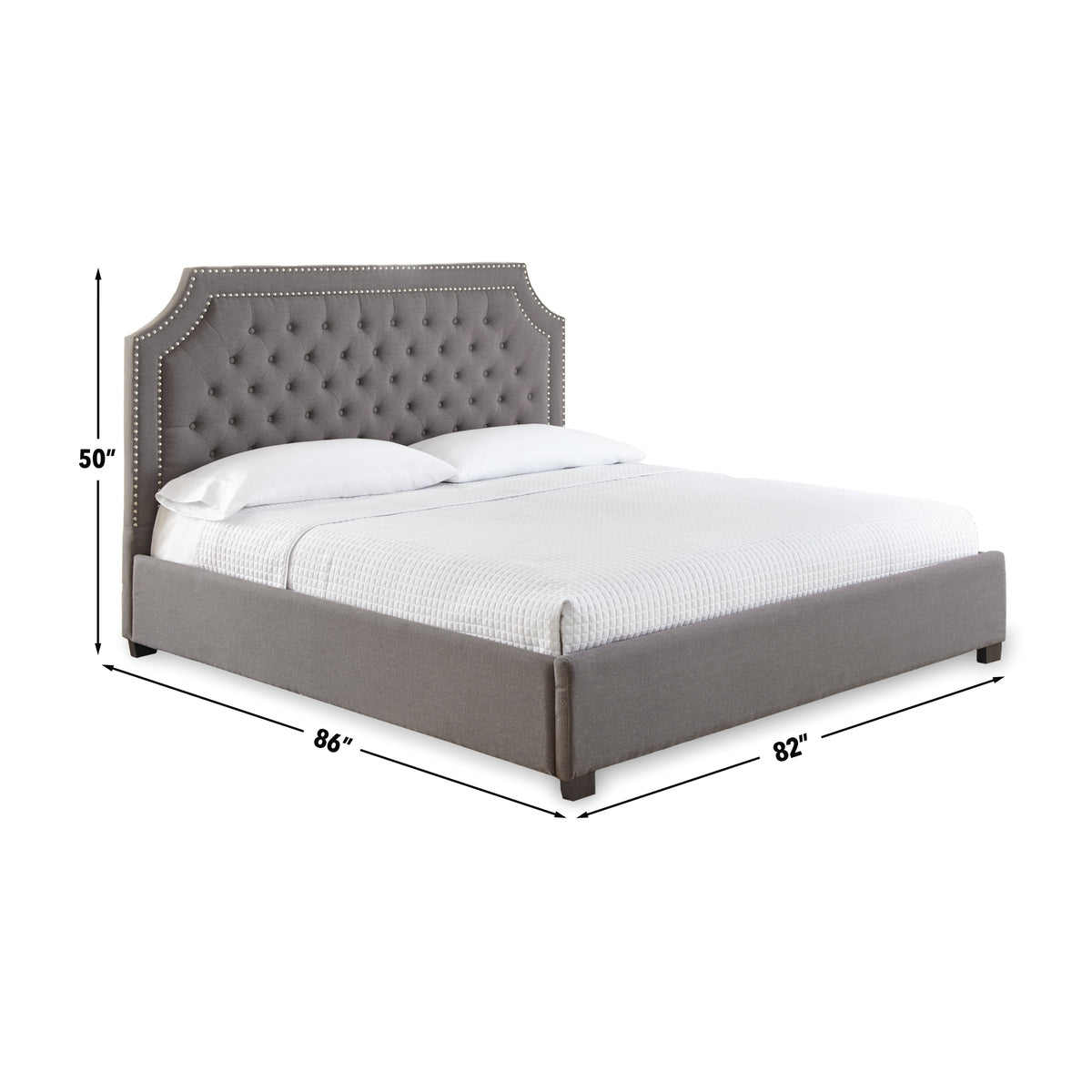 Wilshire King Bed GrayALL E-COMMERCE