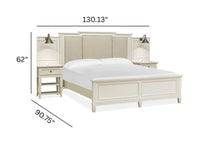 Magnussen Home Willowbrook Egg Shell White California King Upholstered Wall Panel Bed
