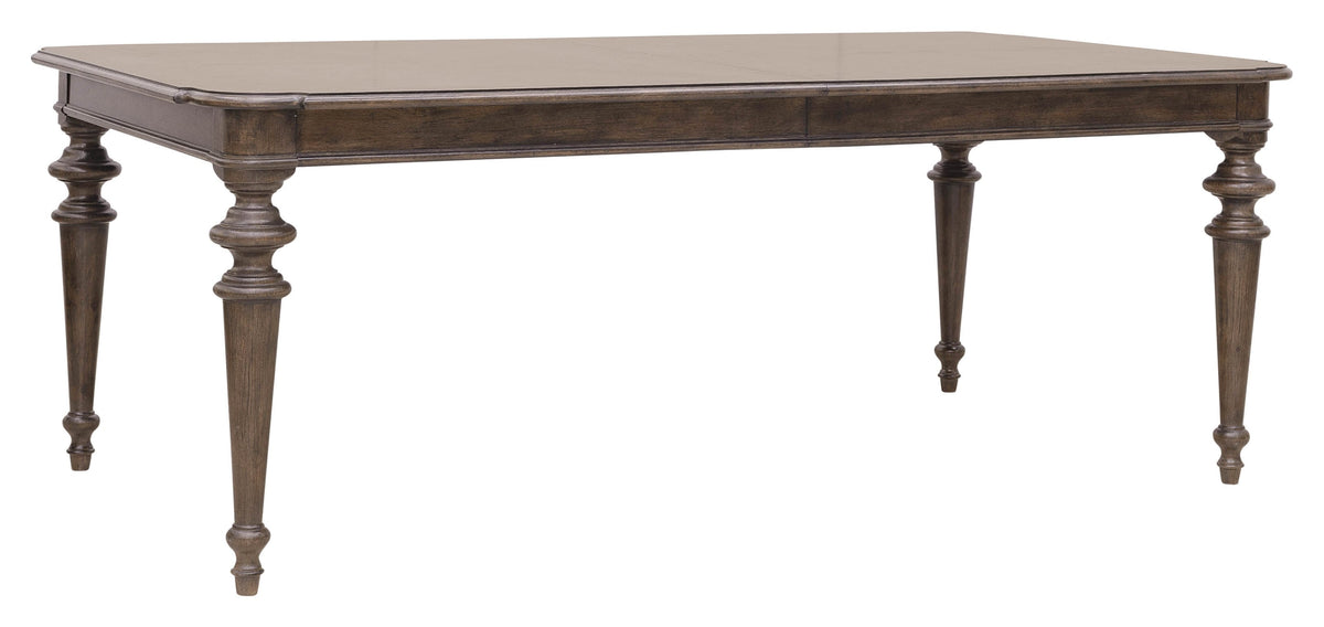 Pulaski Saddle Creek Timber Brown Extendable Leg Dining Table With 6 Wood Back Arm Chairs