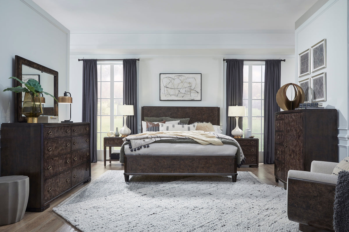 Magnussen Home Rowan Espresso Queen Panel Bed With 2 Door Nightstands
