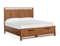 Magnussen Home Conway Honey Wheat Queen Panel Storage Bed 2 Nightstands And Drawer Dresser With Portrait Mirror