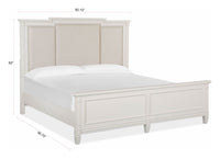 Magnussen Home Willowbrook Egg Shell White California King Panel Upholstered Bed With Nightstand