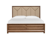 Magnussen Home Callisto Bourbon Brown Queen Upholstered Panel Bed With 2 Nightstands