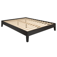Nix Solid Wood Queen Platform Bed, Black