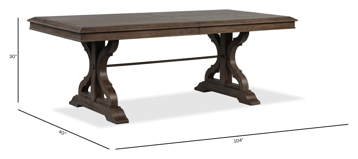 Magnussen Home Jubilee Brown Extendable Trestle Dining Table With 6 Arm Chairs