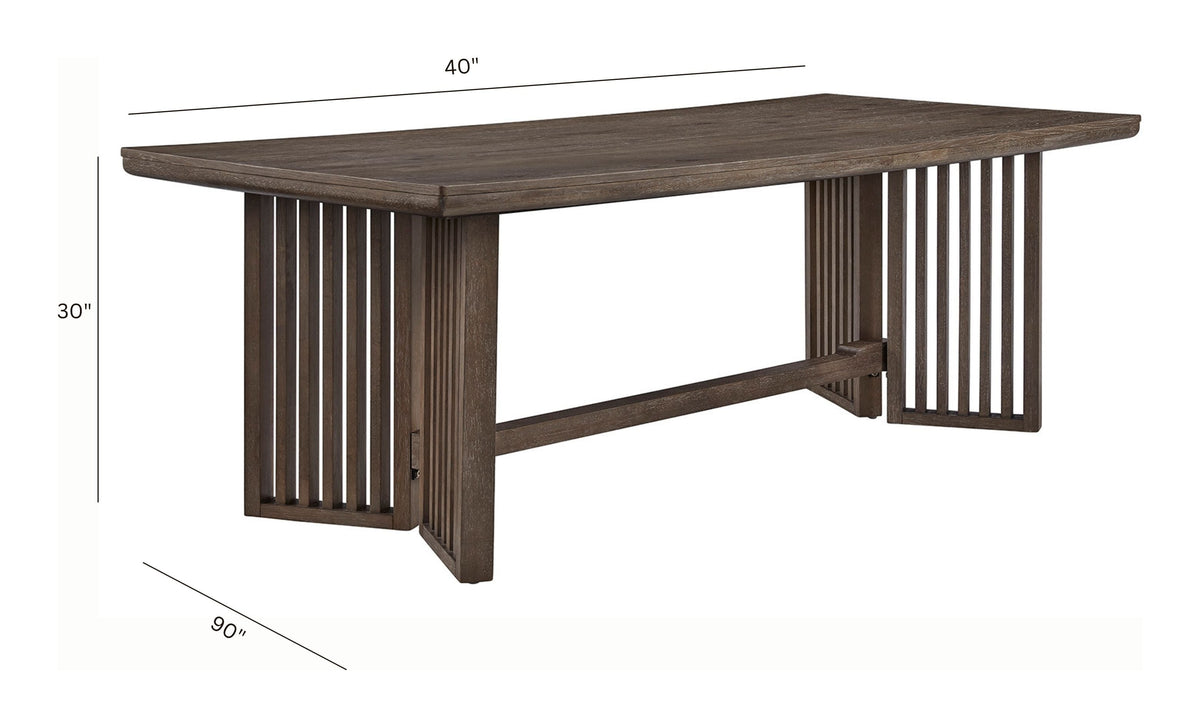Magnussen Home Kavanaugh Weathered Kona Brown Trestle Dining Table