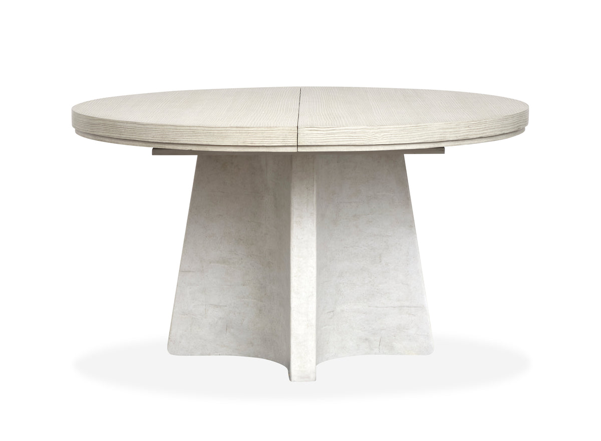 Magnussen Home Lorelei Misty Cloud Extendable 54" Round Dining Table With 2 Side Chairs And 2 Host Chairs