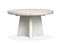 Magnussen Home Lorelei Misty Cloud Extendable 54" Round Dining Table With 2 Side Chairs And 2 Host Chairs