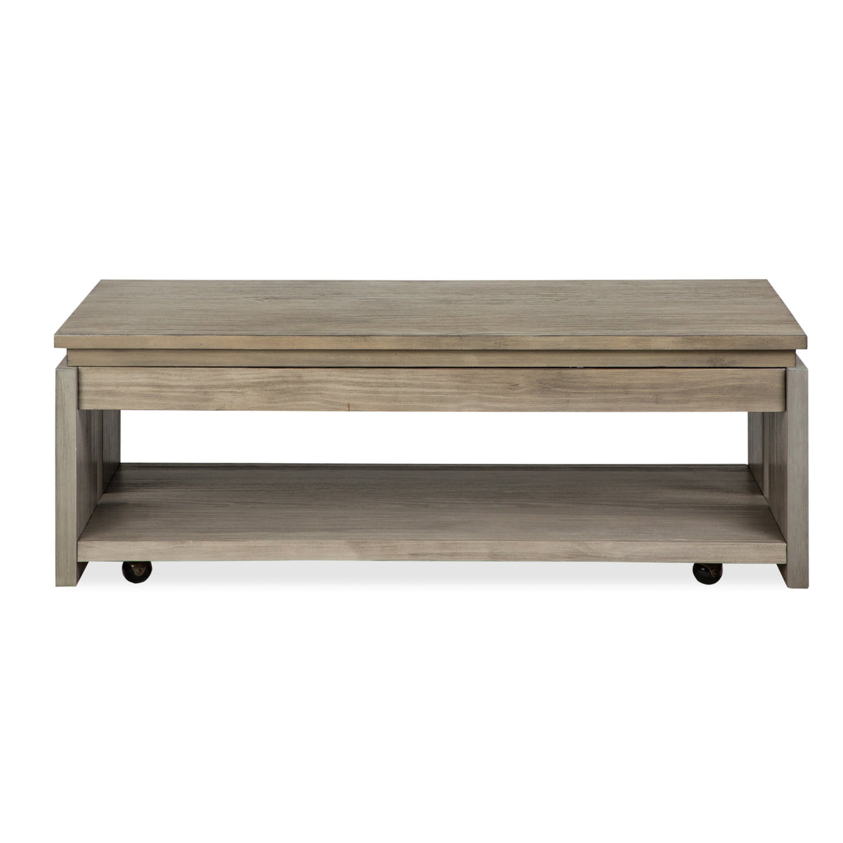 Magnussen Home Conrad Stone Harbor Grey Rectangular Lift Top Storage Cocktail Table With 2 End Table And Sofa Table