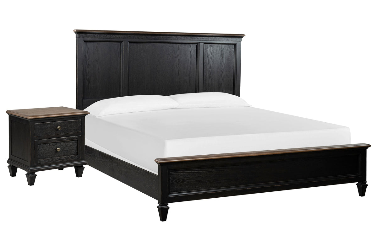 Magnussen Home Surrey Brown King Panel Bed With Nightstand