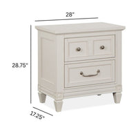 Magnussen Home Willowbrook Egg Shell White California King Panel Upholstered Bed With Nightstand