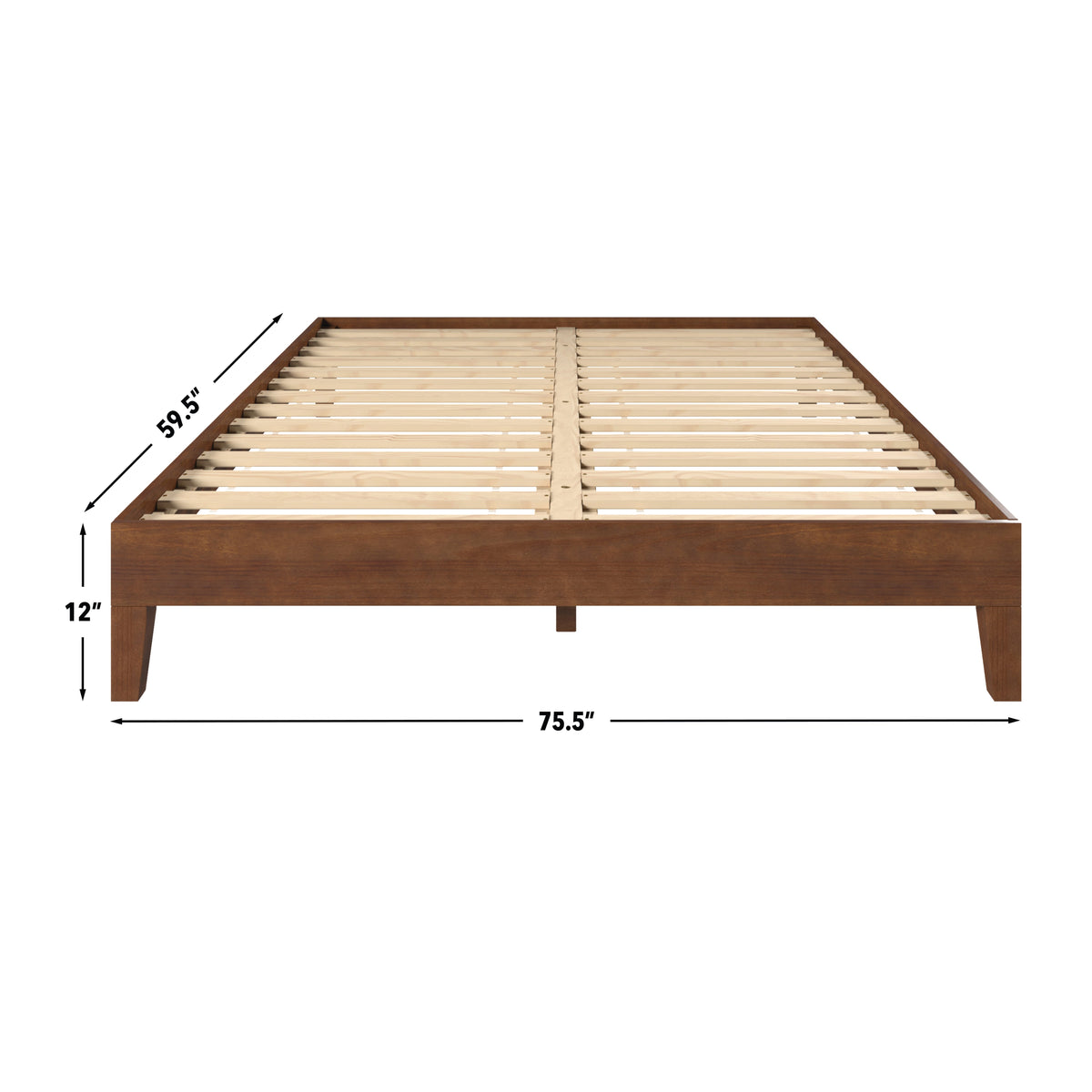 Nix Solid Wood Queen Platform Bed, Natural