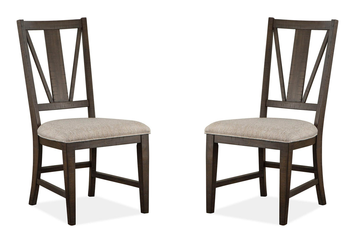 Magnussen Home Westley Falls Graphite Extendable Trestle Dining Table With 4 Side Chairs