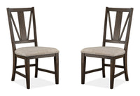 Magnussen Home Westley Falls Graphite Extendable Trestle Dining Table With 6 Side Chairs