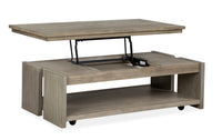 Magnussen Home Conrad Stone Harbor Grey Rectangular Lift Top Storage Cocktail Table With Casters